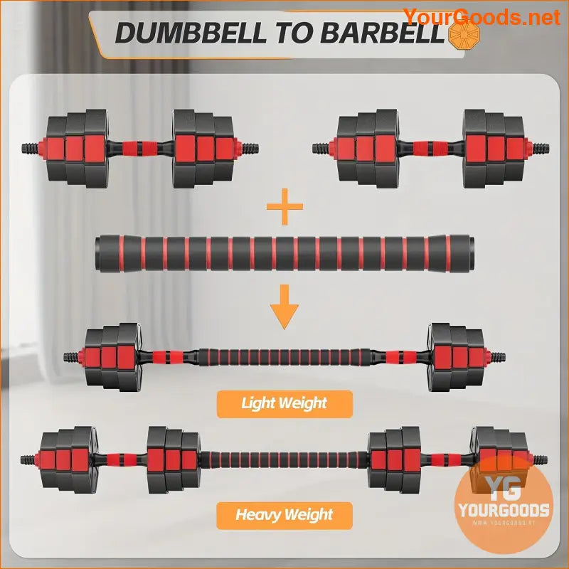 ARVAKOR 66LB Adjustable Dumbbell Barbell Set Red - YourGoods Online Shop