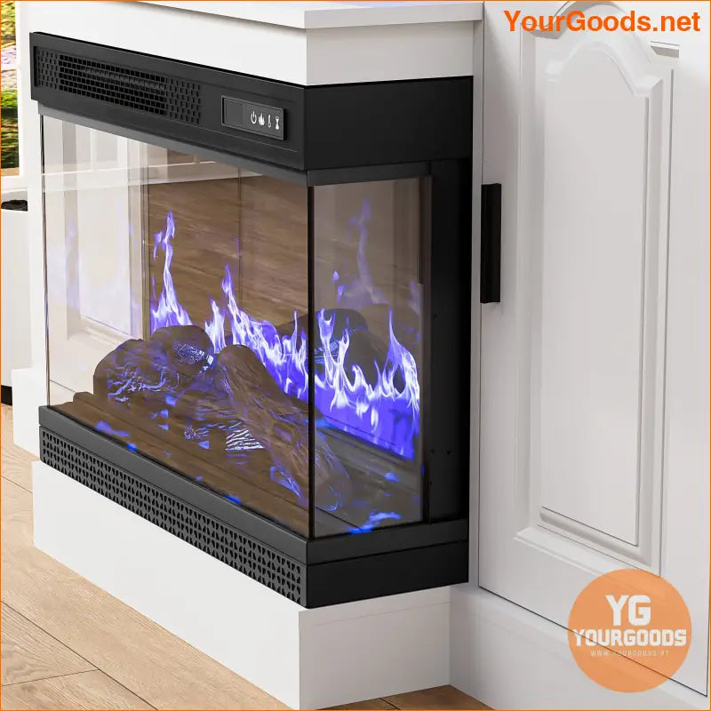 Aurorome Luxe 3Sided Glass Fireplace TV Stand 65 - YourGoods Online Shop