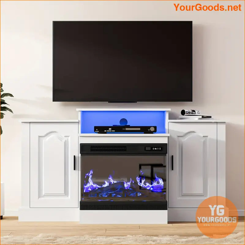 Aurorome Luxe 3Sided Glass Fireplace TV Stand 65 - YourGoods Online Shop