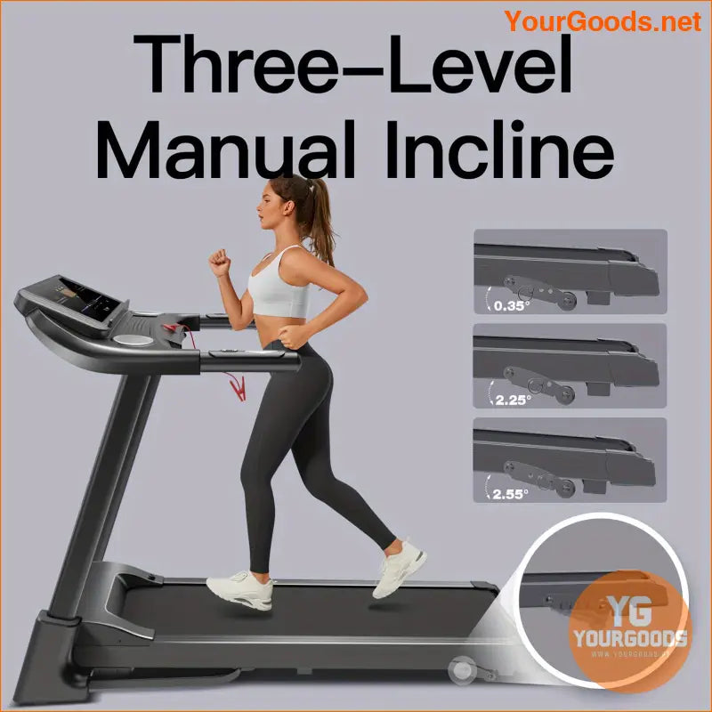 Auto Folding 30 HP Quiet Treadmill with Heart Rate Monitor - YourGoods Online Shop