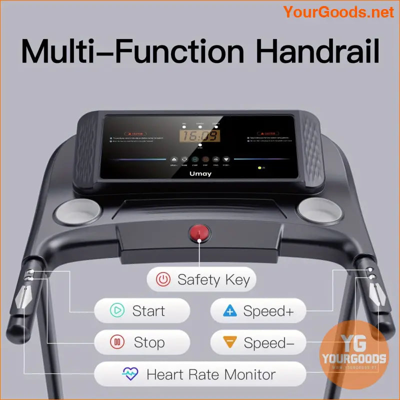 Auto Folding 30 HP Quiet Treadmill with Heart Rate Monitor - YourGoods Online Shop