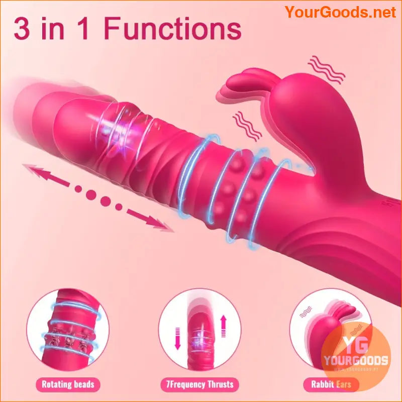 Automatic Thrusting Rabbit Vibrator with 17 Modes for Women - YourGoods Online Shop