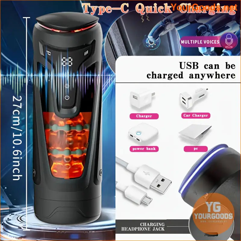 Automatic Warming Retractable Male Masturbation Cup - YourGoods Online Shop