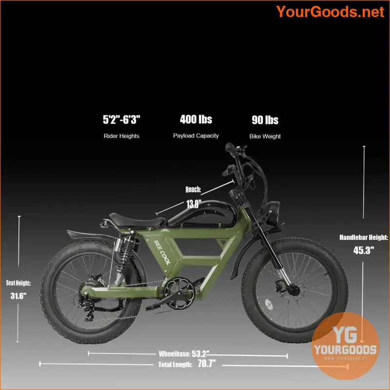 BeeCool Challenger 750W Full Suspension Fat Tire eBike - YourGoods Online Shop