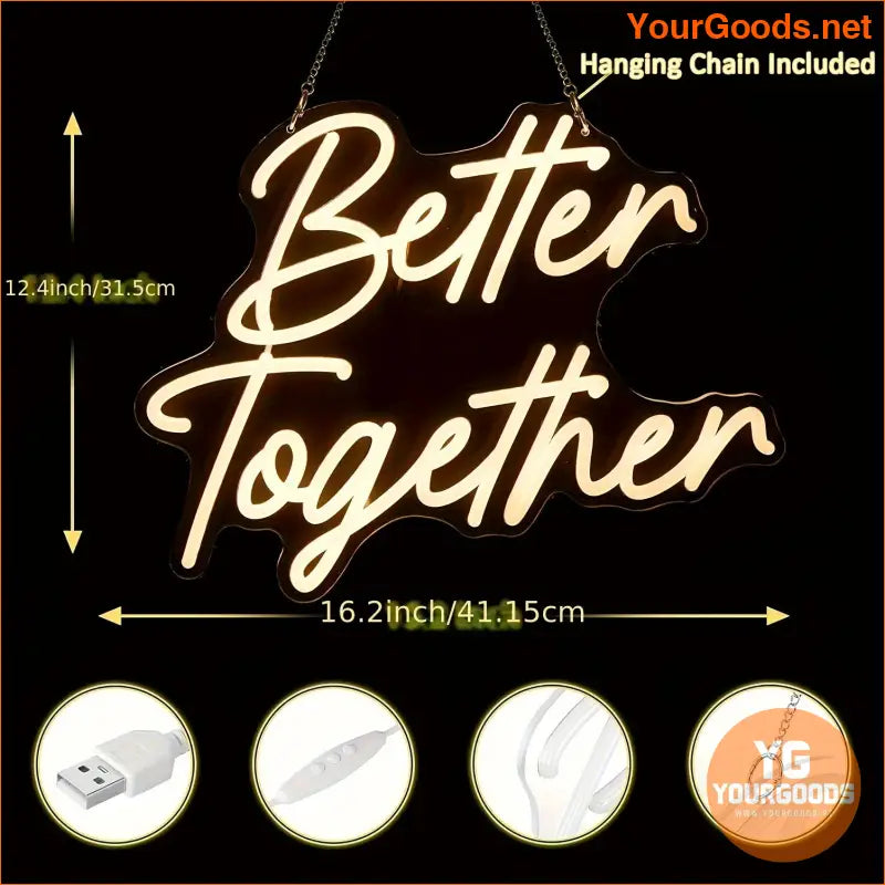 Better Together Dimmable LED Neon Sign Adjustable Brightness - YourGoods Online Shop