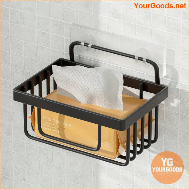 Black 6Piece Adhesive Bathroom Kitchen Organizer Set - YourGoods Online Shop