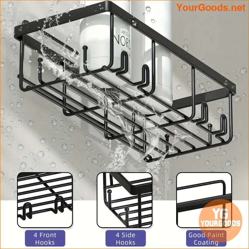 Black 6Piece Adhesive Bathroom Kitchen Organizer Set - YourGoods Online Shop