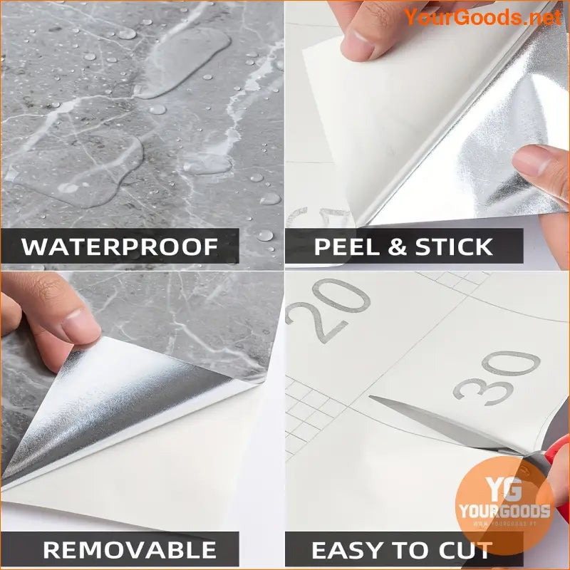 Black Marble Self Adhesive Shelf Liner Waterproof Oil Resistant - YourGoods Online Shop