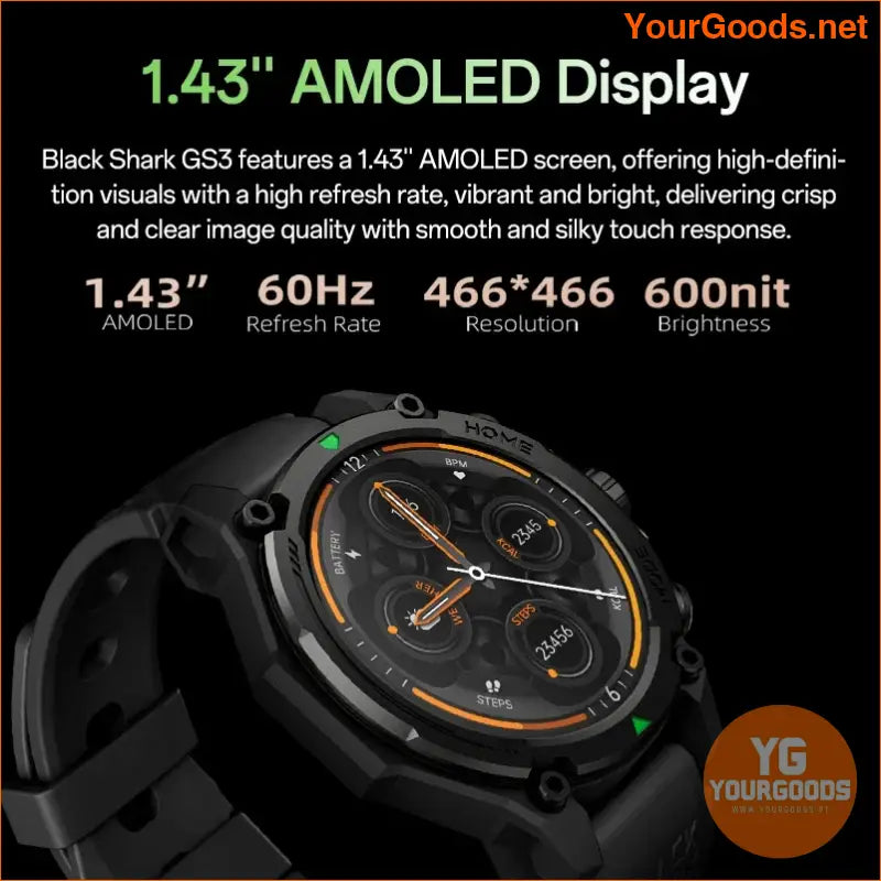 Blackshark GS3 Smartwatch Global AMOLED GPS 21 Day Battery - YourGoods Online Shop