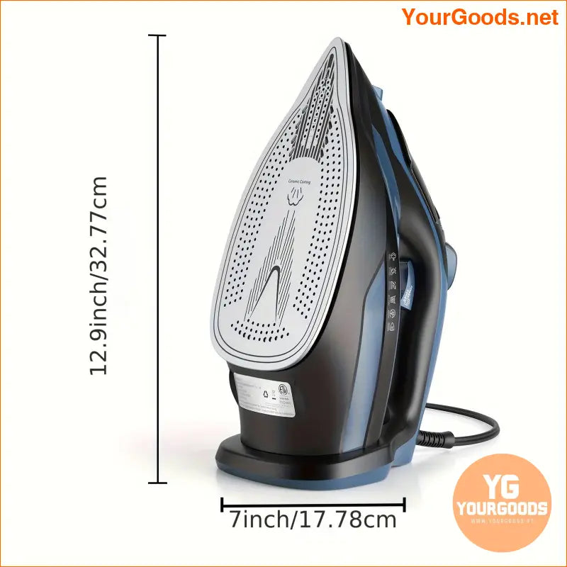 Blue 1700W Rapid Heating Steam Iron with Ceramic Soleplate - YourGoods Online Shop