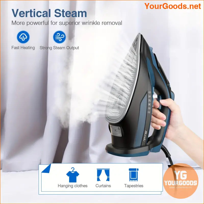 Blue 1700W Rapid Heating Steam Iron with Ceramic Soleplate - YourGoods Online Shop