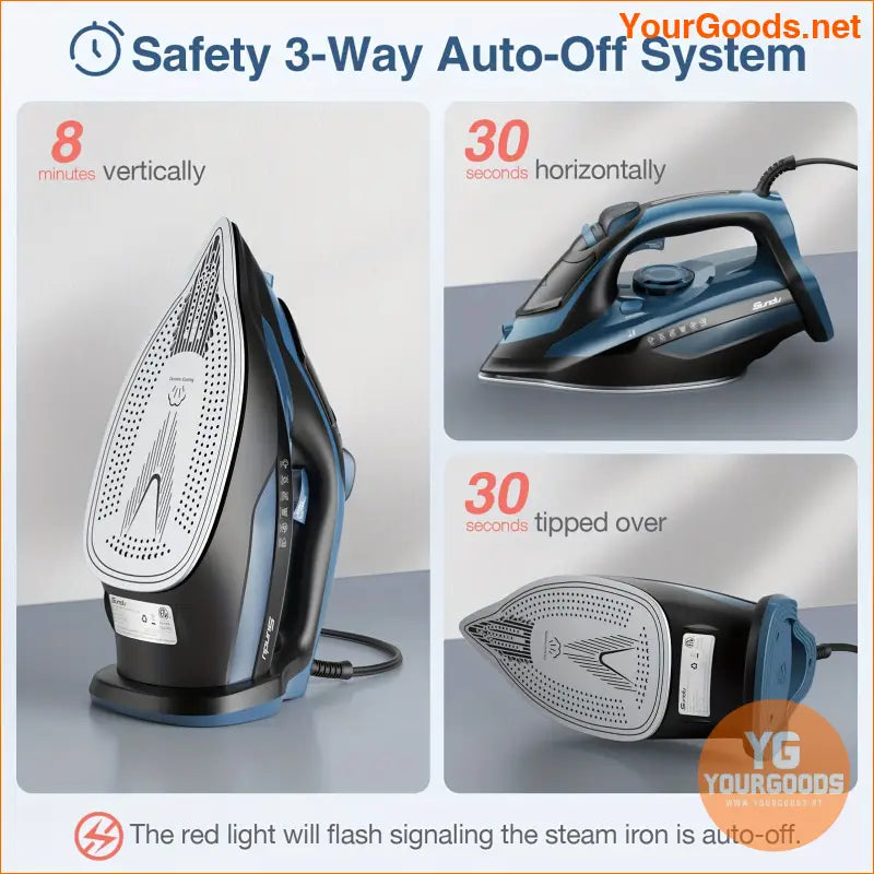 Blue 1700W Rapid Heating Steam Iron with Ceramic Soleplate - YourGoods Online Shop