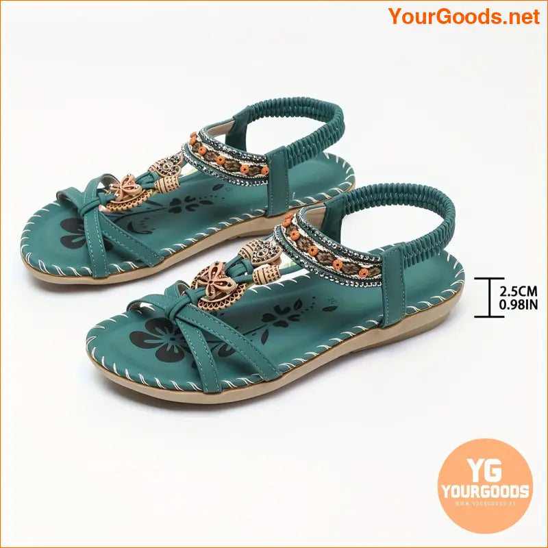 Bohemian Chic Womens Handcrafted Elastic Strap Sandals - YourGoods Online Shop