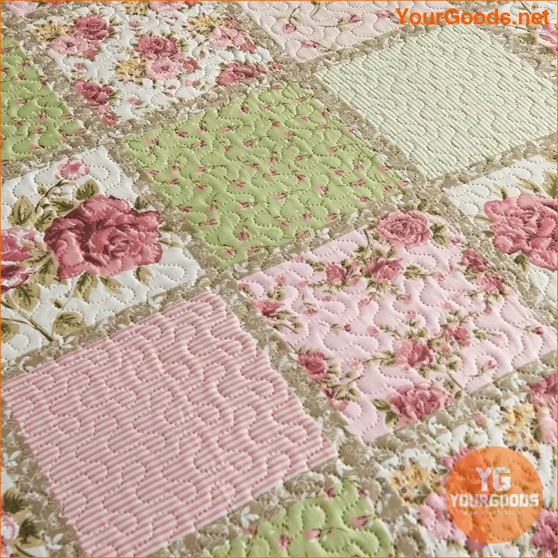 Boho Pink Rosette Reversible Quilt Set 3 Pieces - YourGoods Online Shop