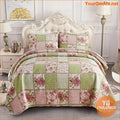 Boho Pink Rosette Reversible Quilt Set 3 Pieces - YourGoods Online Shop