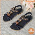 Boho Rhinestone Butterfly Flat Sandals Summer Beach Shoes - YourGoods Online Shop