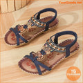 Boho Rhinestone Butterfly Flat Sandals Summer Beach Shoes - YourGoods Online Shop