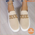 Breathable Womens Chain Decor SlipOn Loafers - YourGoods Online Shop