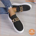 Breathable Womens Chain Decor SlipOn Loafers - YourGoods Online Shop