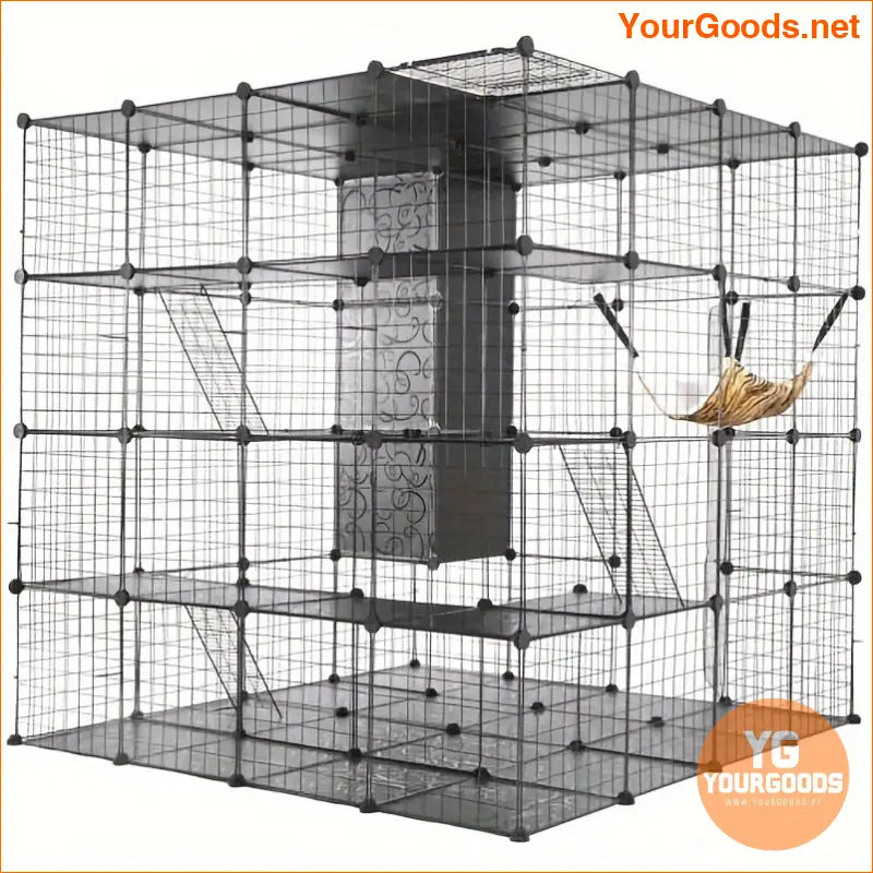 BreezeLodge 4Tier Cat Cage Outdoor Playpen with Storage - YourGoods Online Shop