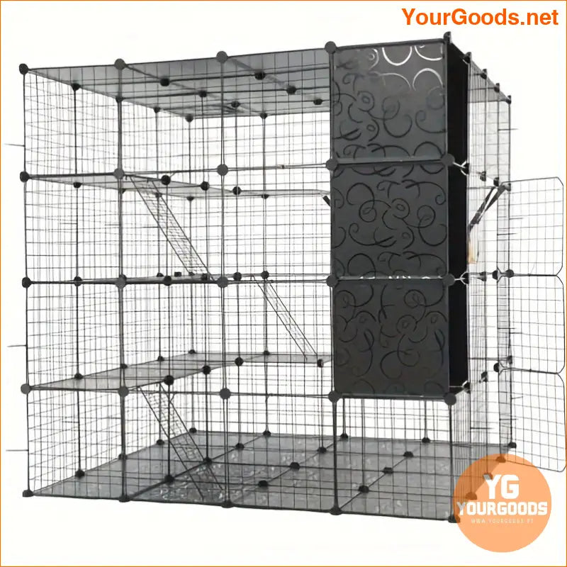 BreezeLodge 4Tier Cat Cage Outdoor Playpen with Storage - YourGoods Online Shop