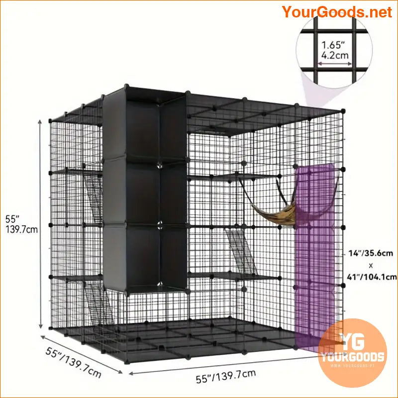 BreezeLodge 4Tier Cat Cage Outdoor Playpen with Storage