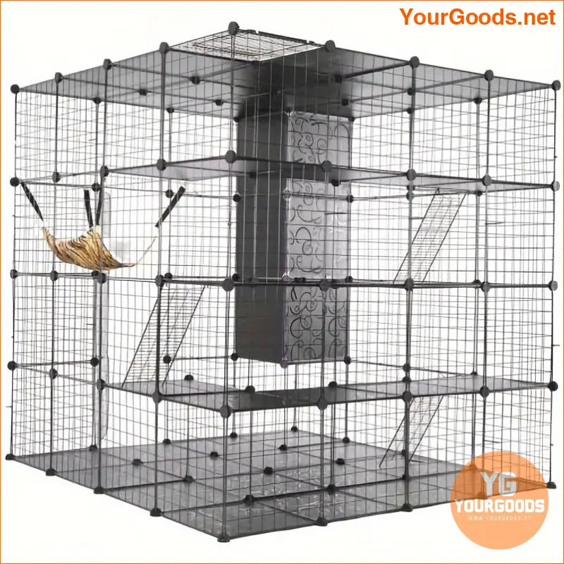 BreezeLodge 4Tier Cat Cage Outdoor Playpen with Storage - YourGoods Online Shop