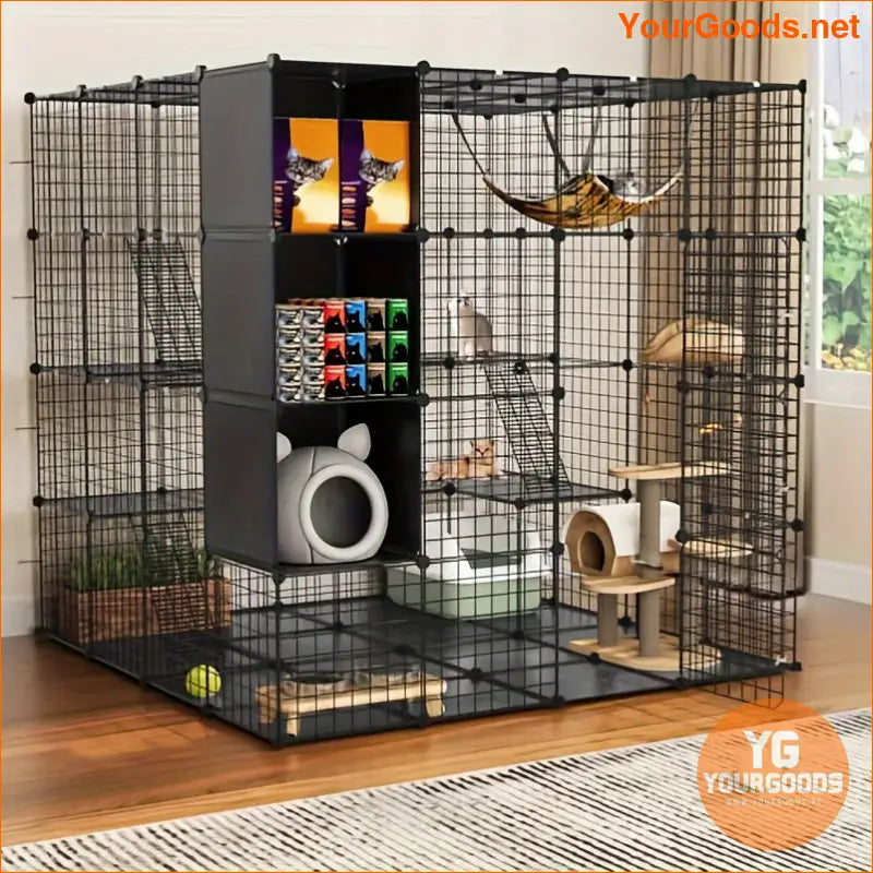 BreezeLodge 4Tier Cat Cage Outdoor Playpen with Storage - YourGoods Online Shop