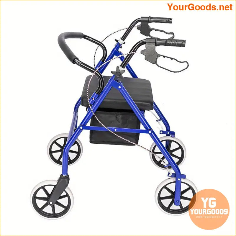 Burgundy Rollator Walker with Seat 8 Wheels 286 lbs Support - YourGoods Online Shop