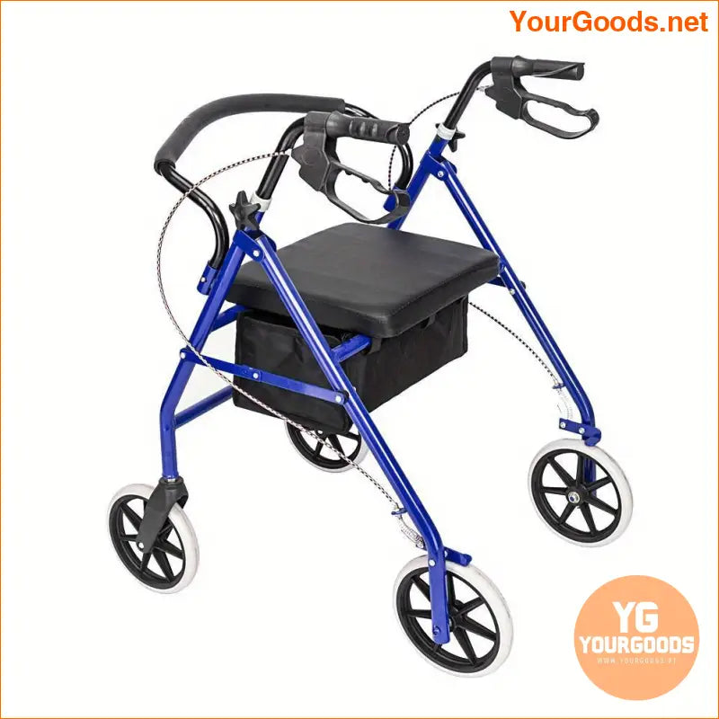 Burgundy Rollator Walker with Seat 8 Wheels 286 lbs Support - YourGoods Online Shop