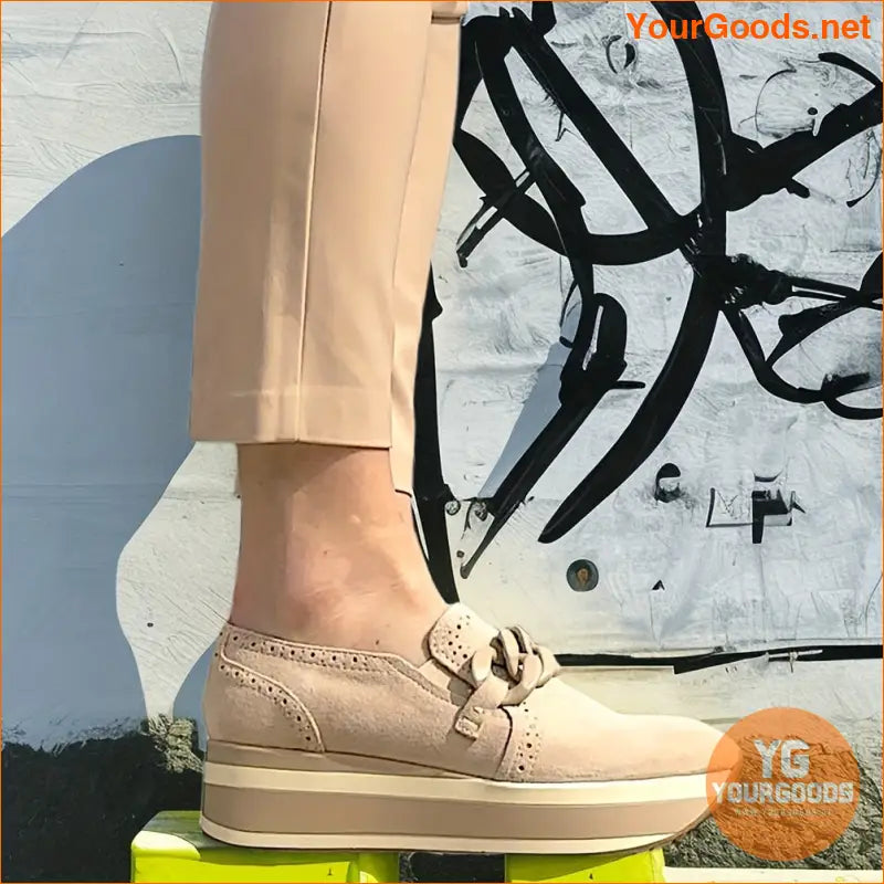 Casual Women's Sneakers Classic Chain Thick Sole Slip-On Comfort Flat Heel Loafers Leisure Lightweight Breathable Woman Shoes - YourGoods Online Shop