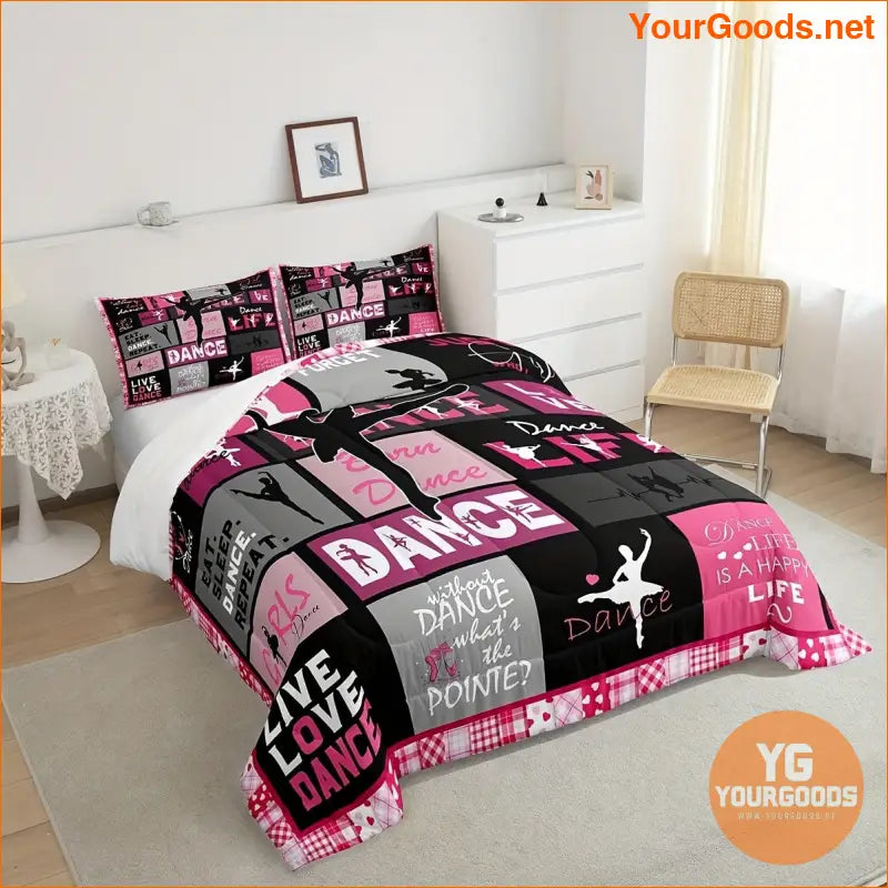 Chic Ballet Dance Comforter Set with Pillowcases - YourGoods Online Shop