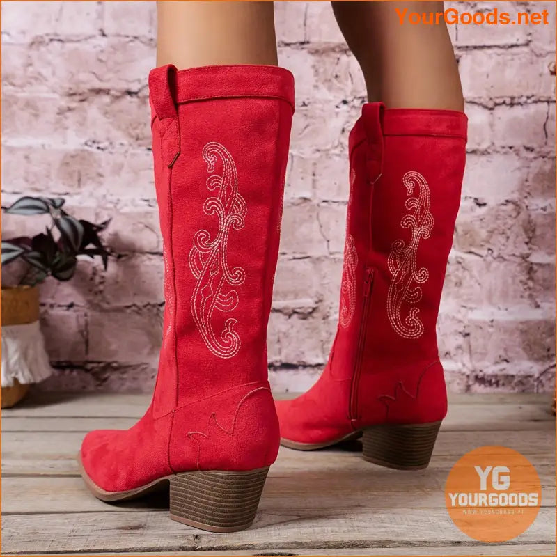 Chic Chunky Heel Pointed Toe Zipper Boots - YourGoods Online Shop