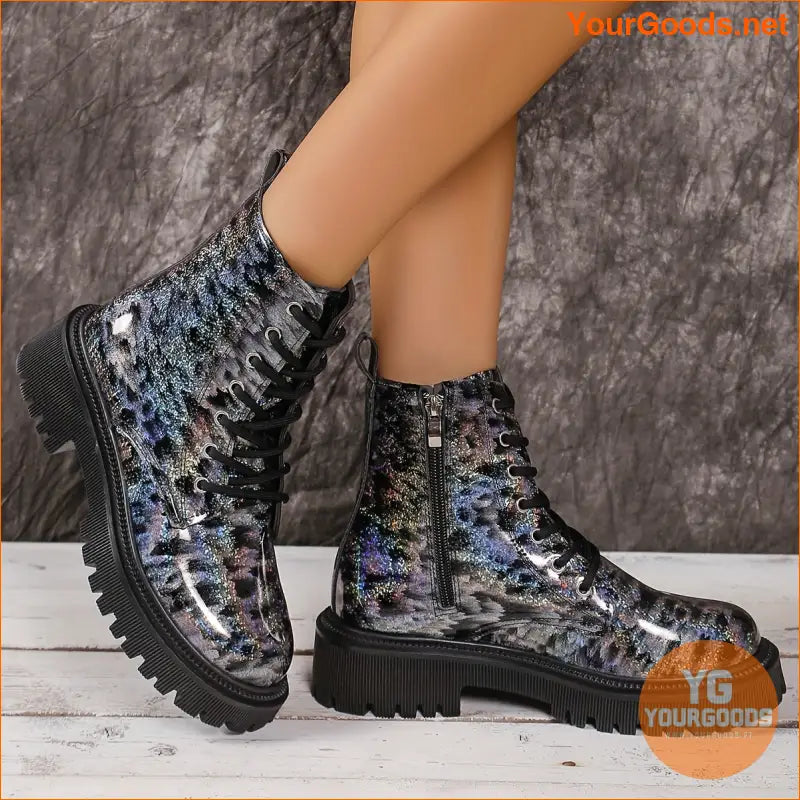 Chic Ink Style Side Zip Round Toe Boots - YourGoods Online Shop