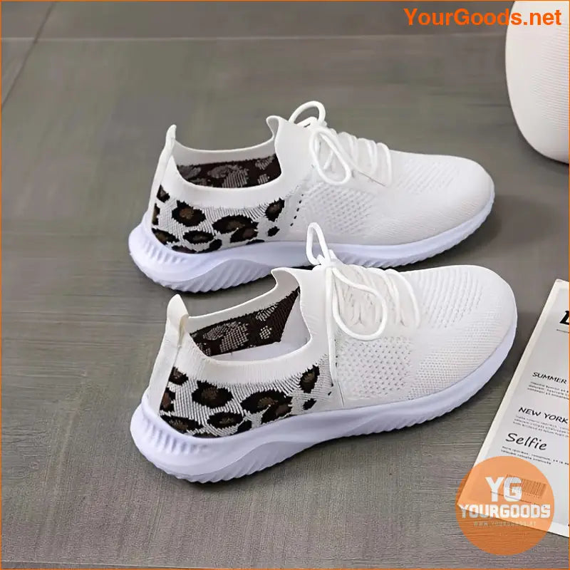 Chic Leopard Print Knit Sneakers UltraSoft Lightweight Breathable - YourGoods Online Shop