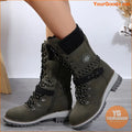 Chic MidCalf Knitted Boots Side Zipper NonSlip Sole - YourGoods Online Shop