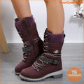 Chic MidCalf Knitted Boots Side Zipper NonSlip Sole - YourGoods Online Shop