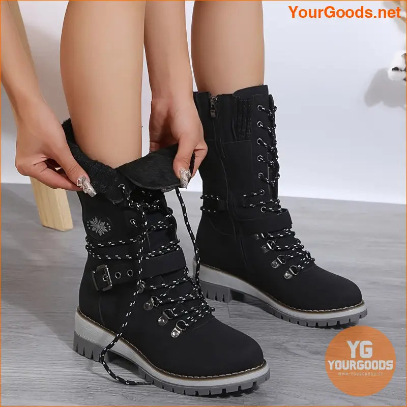 Chic MidCalf Knitted Boots Side Zipper NonSlip Sole - YourGoods Online Shop