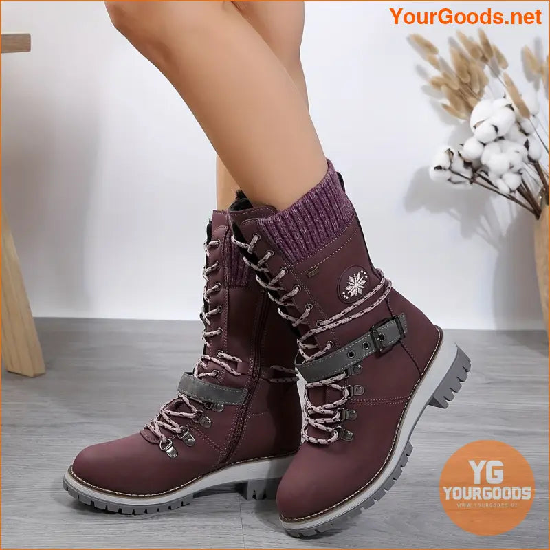 Chic MidCalf Knitted Boots Side Zipper NonSlip Sole - YourGoods Online Shop