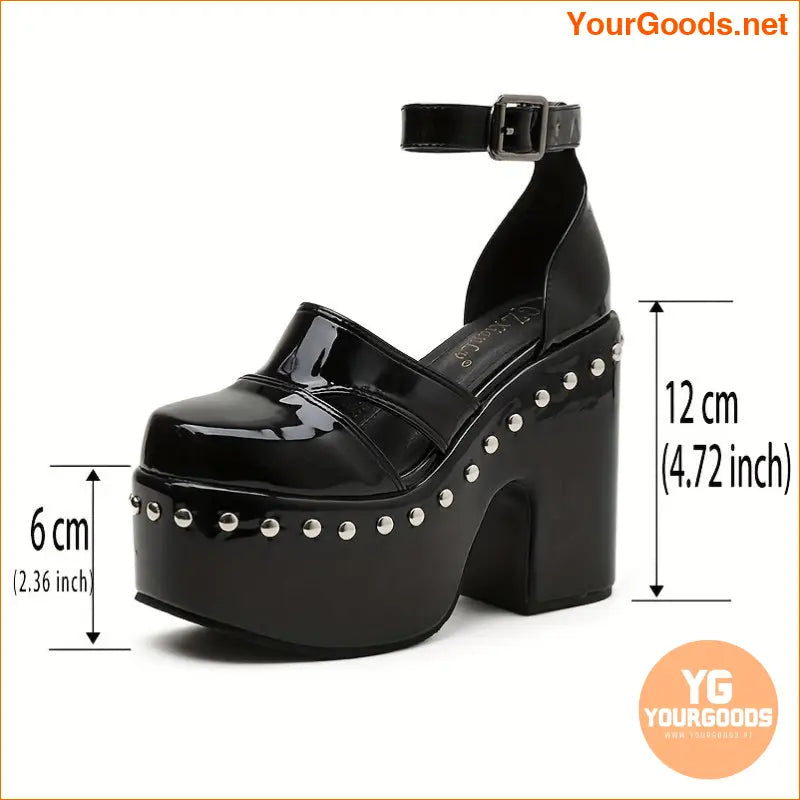 Chic Platform Heels Metal Beads Buckle Strap - YourGoods Online Shop