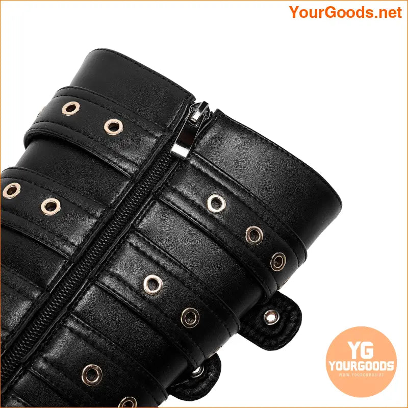 Chic Punk Studded High Heel Knee Boots with Zipper - YourGoods Online Shop