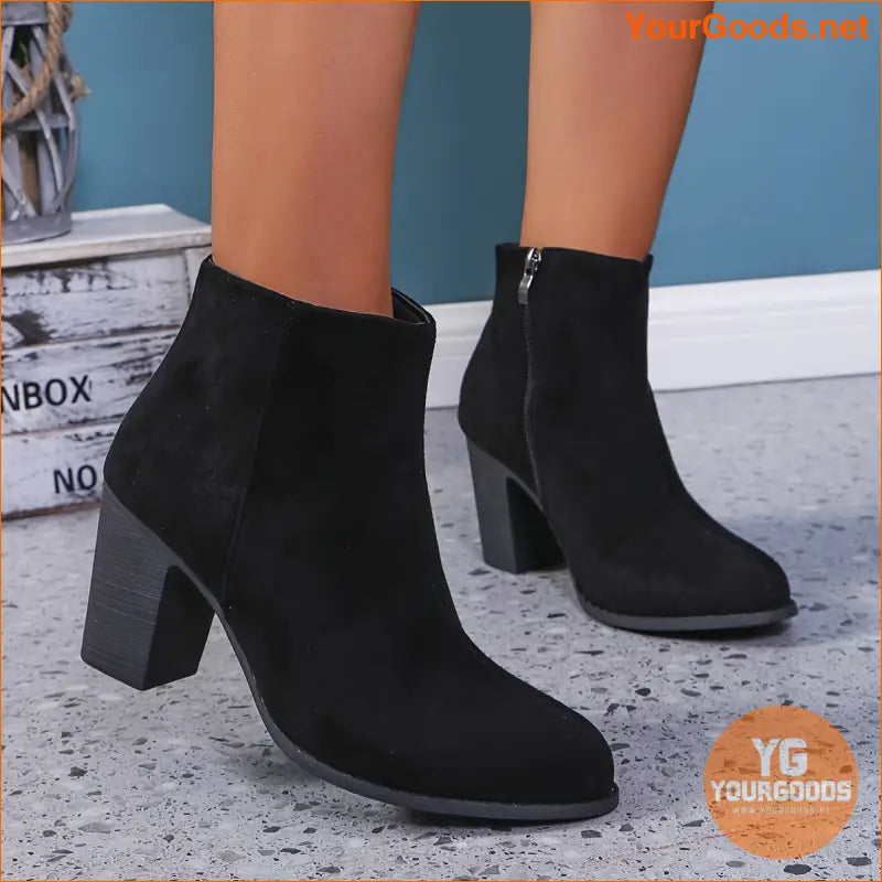 Chic Womens AllSeason MidHeel Ankle Boots - YourGoods Online Shop