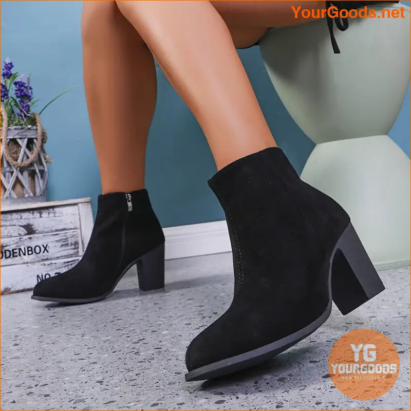 Chic Womens AllSeason MidHeel Ankle Boots - YourGoods Online Shop