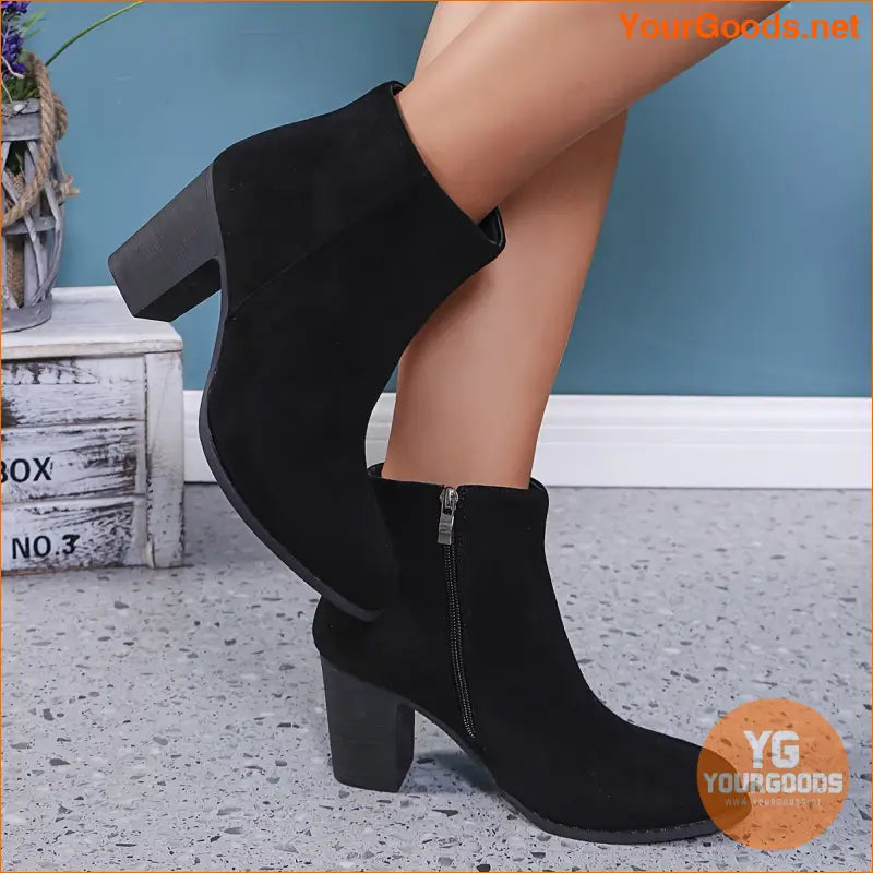 Chic Womens AllSeason MidHeel Ankle Boots - YourGoods Online Shop