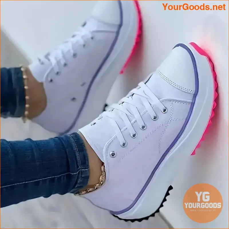 Chic Womens AllSeason Platform Canvas Sneakers - YourGoods Online Shop