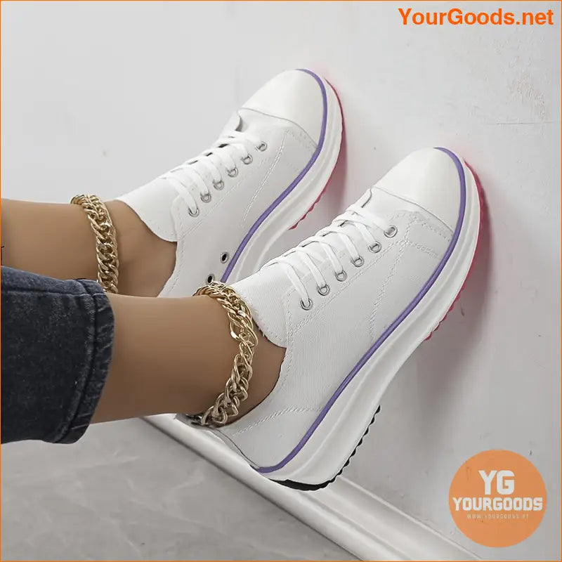 Chic Womens AllSeason Platform Canvas Sneakers - YourGoods Online Shop