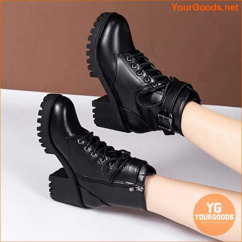 Chic Womens Chunky Heel Ankle Boots Fall Essential - YourGoods Online Shop