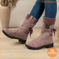 Chic Womens Mid Calf Solid Color Zipper Boots - YourGoods Online Shop