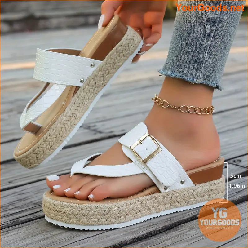 Chic Womens Wedge Heeled Summer Espadrille Sandals - YourGoods Online Shop