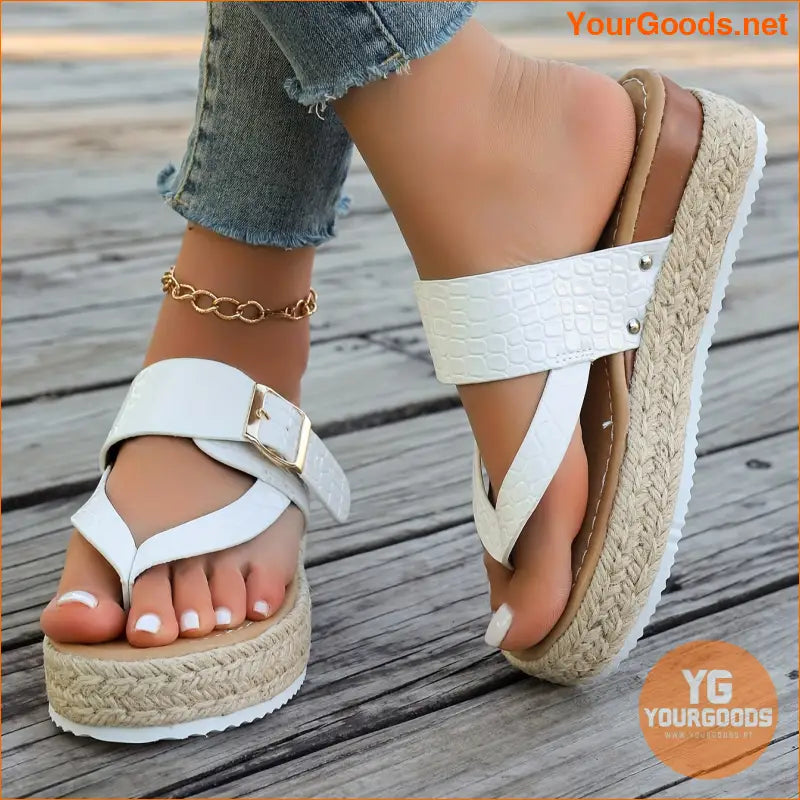 Chic Womens Wedge Heeled Summer Espadrille Sandals - YourGoods Online Shop